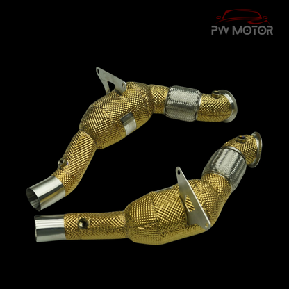 Ferrari 488 GTB / Pista / Spyder Heat Shielded Downpipes - GEN 2 | PW Motor