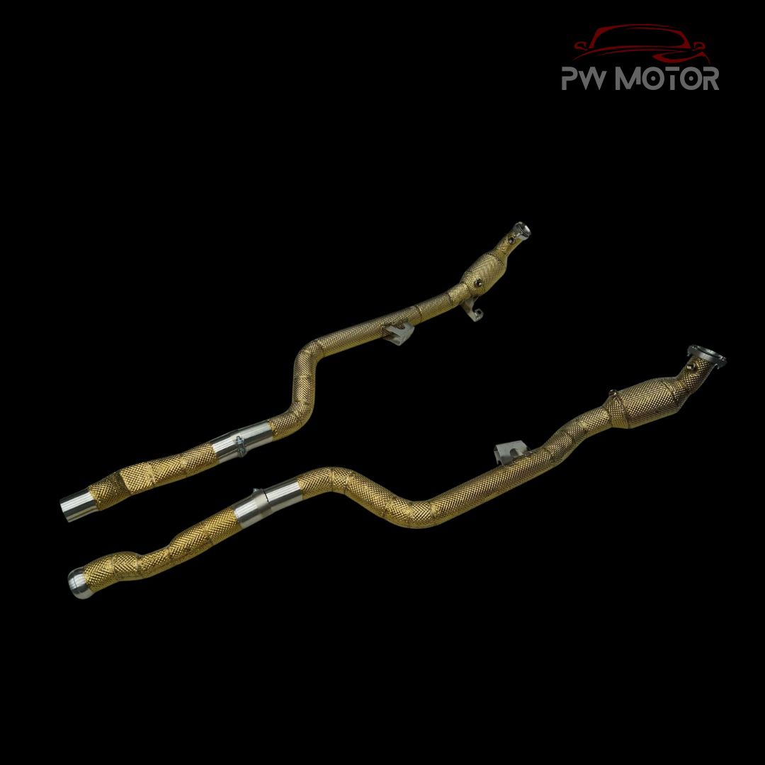 PW Motor Mercedes CLS63 S / E63 S M157 Downpipes with Heat Shield