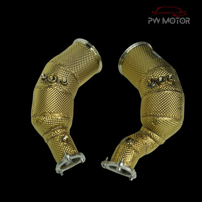 Audi RS4 / RS5 B9 / B9.5 Catless Heat Shielded Downpipes with OPF | PW Motor