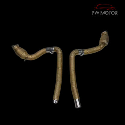 Mercedes AMG GT C190 Catted 200Cell Euro6 Gold Heat Shielded ( Stainless Steel Wool ) - GEN2 | PW Motor