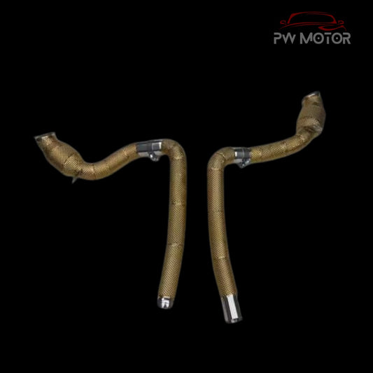 Mercedes AMG GT C190 Catted 200Cell Euro6 Gold Heat Shielded ( Stainless Steel Wool ) - GEN2 | PW Motor