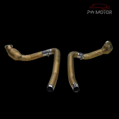Mercedes AMG GT C190 Catted 200Cell Euro6 Gold Heat Shielded ( Stainless Steel Wool ) - GEN2 | PW Motor