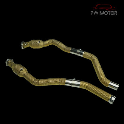 Mercedes ML63 M157 Catless Downpipes with Heat Shields | PW Motor