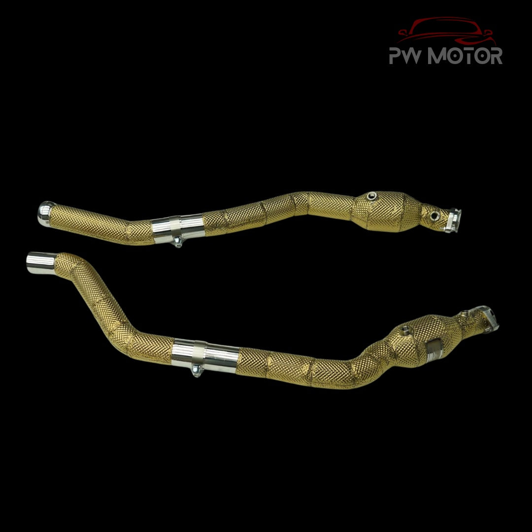 Mercedes ML63 M157 Catless Downpipes with Heat Shields | PW Motor
