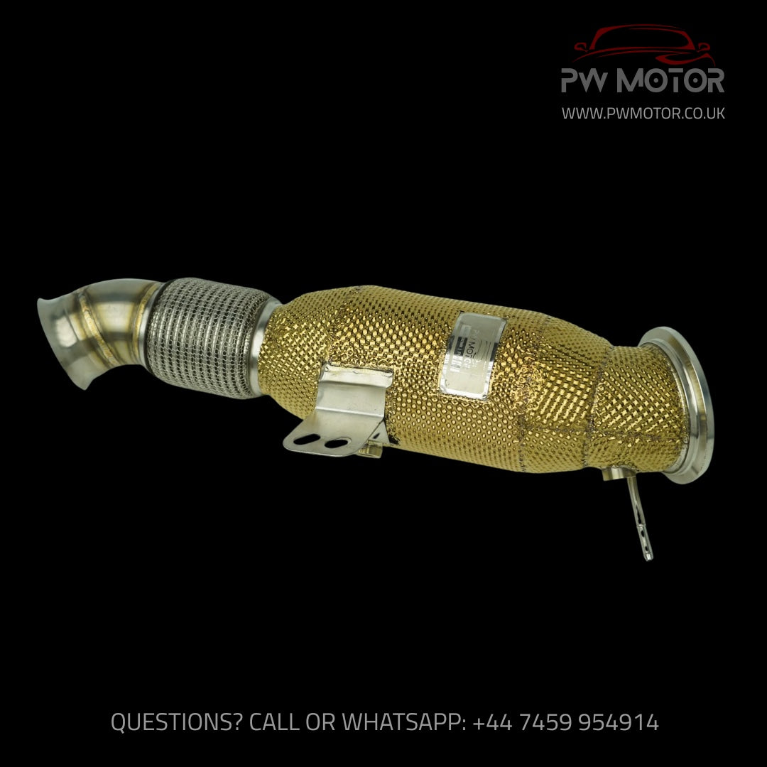 BMW X3 / X4 M40I G01 / G02 200cell Catted Downpipes Heat Shielded OPF | PW MOTOR