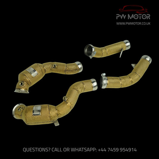 PW Motor Mercedes GLC63 Downpipes with Heat Shields