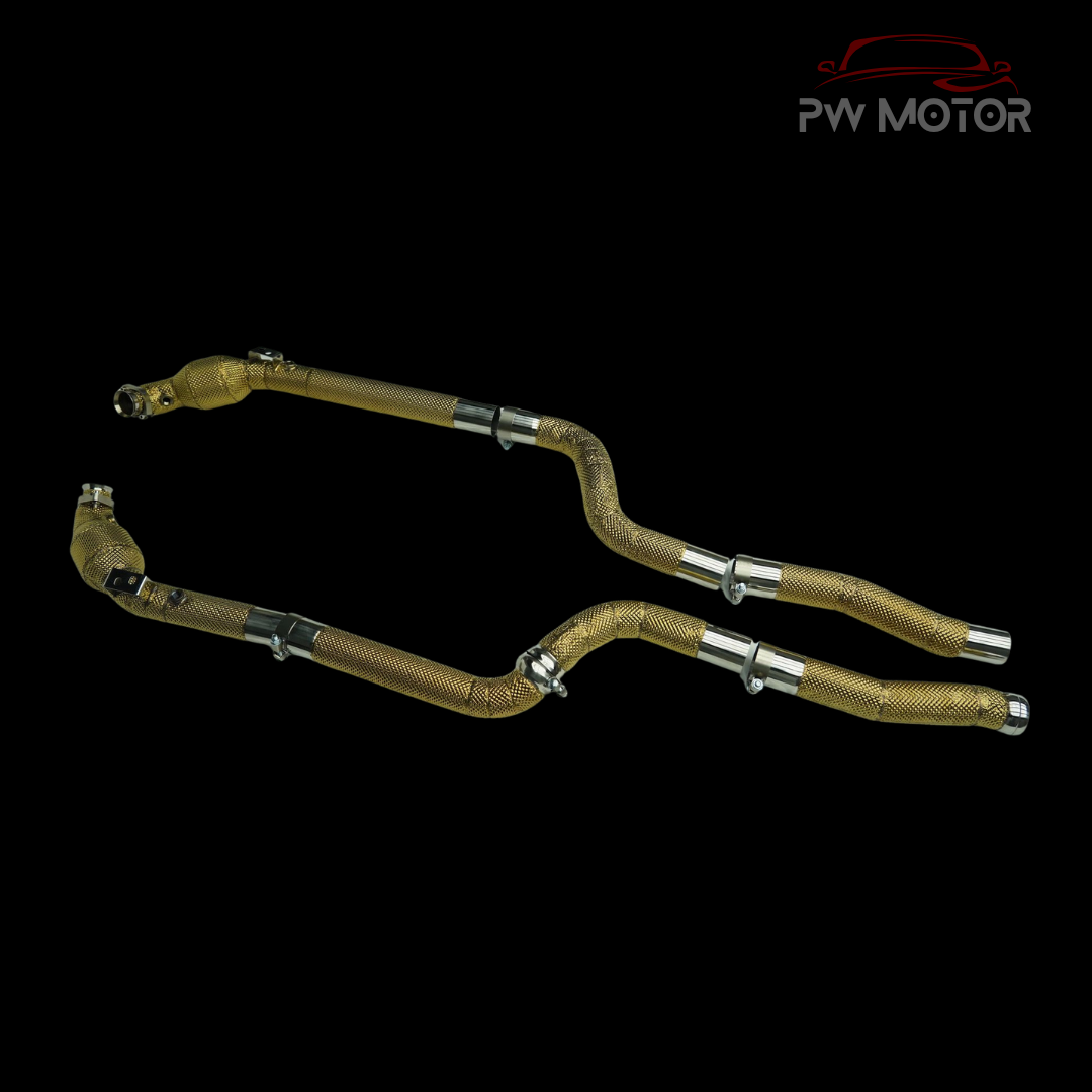 Mercedes C63 W204 Heat Shielded Catted 200Cell Euro6 Downpipes - GEN 2 | PW Motor