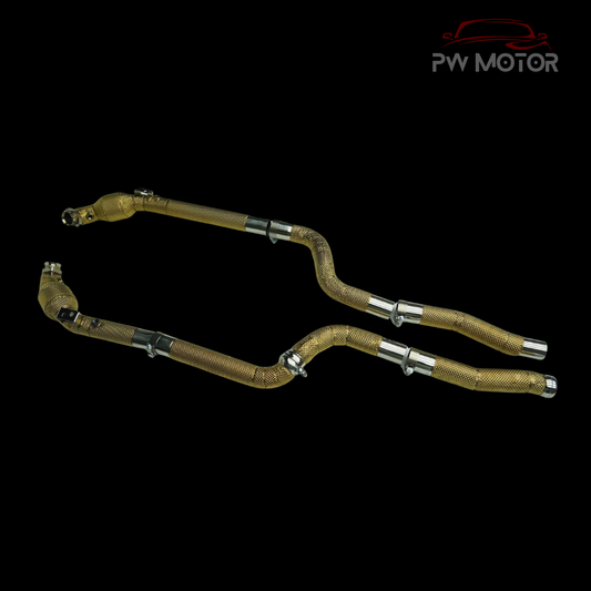 Mercedes C63 W204 Heat Shielded Catted 200Cell Euro6 Downpipes - GEN 2 | PW Motor