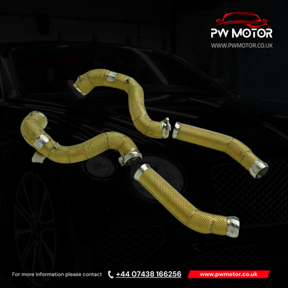 PW Motor Mercedes C63 M177 Downpipes with Heat Shields