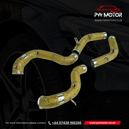 PW Motor Mercedes E63(s) Downpipes with Heat Shields