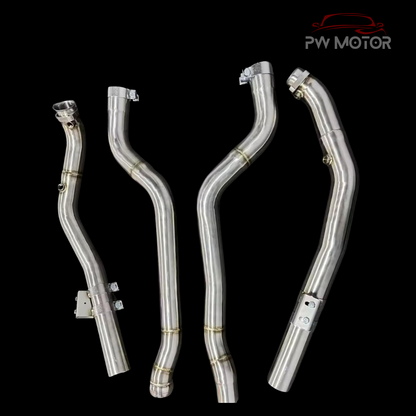 PW Motor Mercedes CLS63 M157 Downpipes with Heat Shield