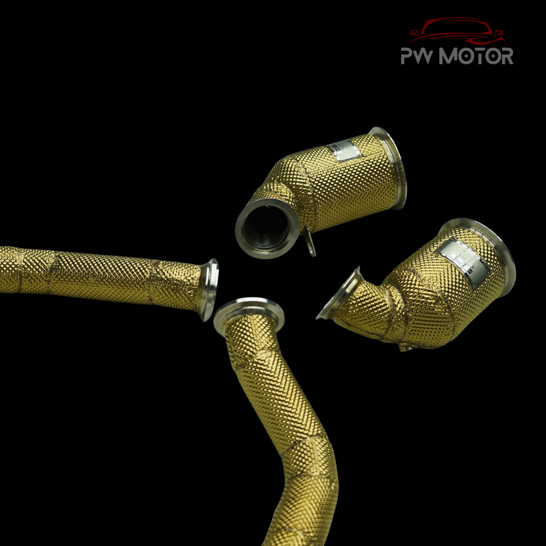 Porsche Panamera 971 2.9T Fully Heat Shielded Downpipes - GEN2 | PW Motor