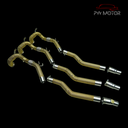 Volkswagen Golf MK8 R De-cat Fully Heat Shielded Downpipes | PW Motor