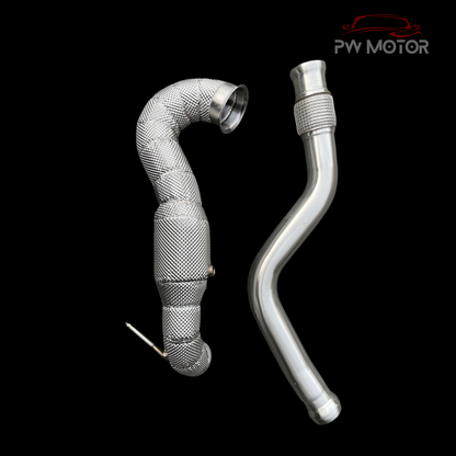 Mercedes A45 / GLA45 / CLA45 200cell EURO6 Catted Downpipes Heat Shielded | PW Motor