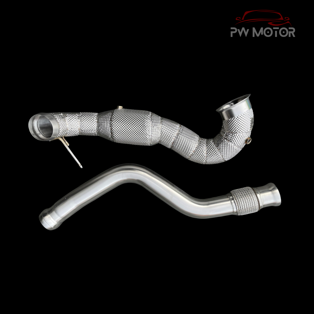 Mercedes A45 / GLA45 / CLA45 200cell EURO6 Catted Downpipes Heat Shielded | PW Motor