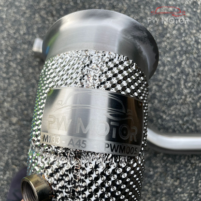 Mercedes A45 / GLA45 / CLA45 200cell EURO6 Catted Downpipes Heat Shielded | PW Motor