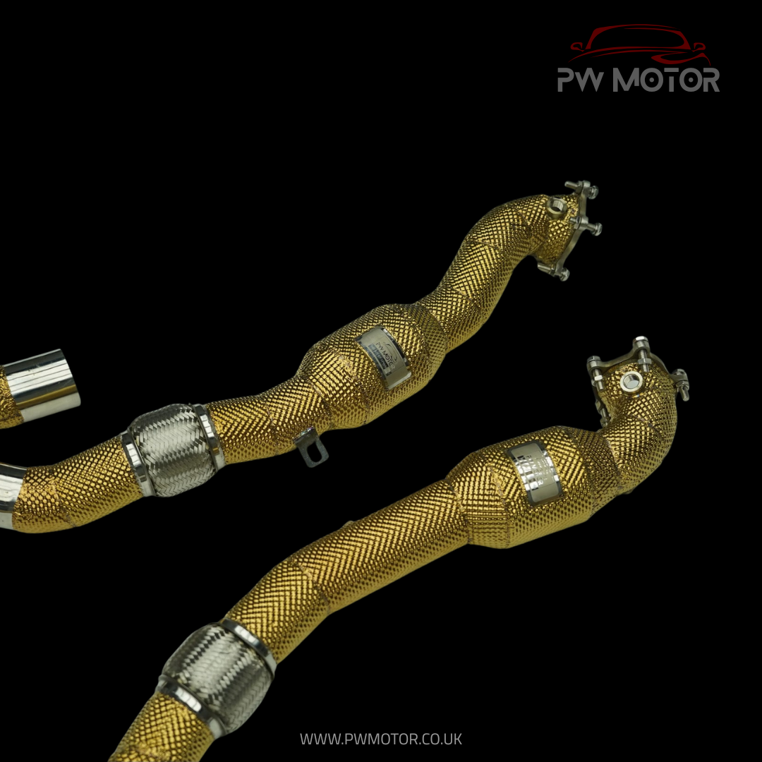 Audi RS6 / RS7 C7 Sport Cats 200Cell Euro6 Heat Shielded Downpipes - GEN2  | PW Motor