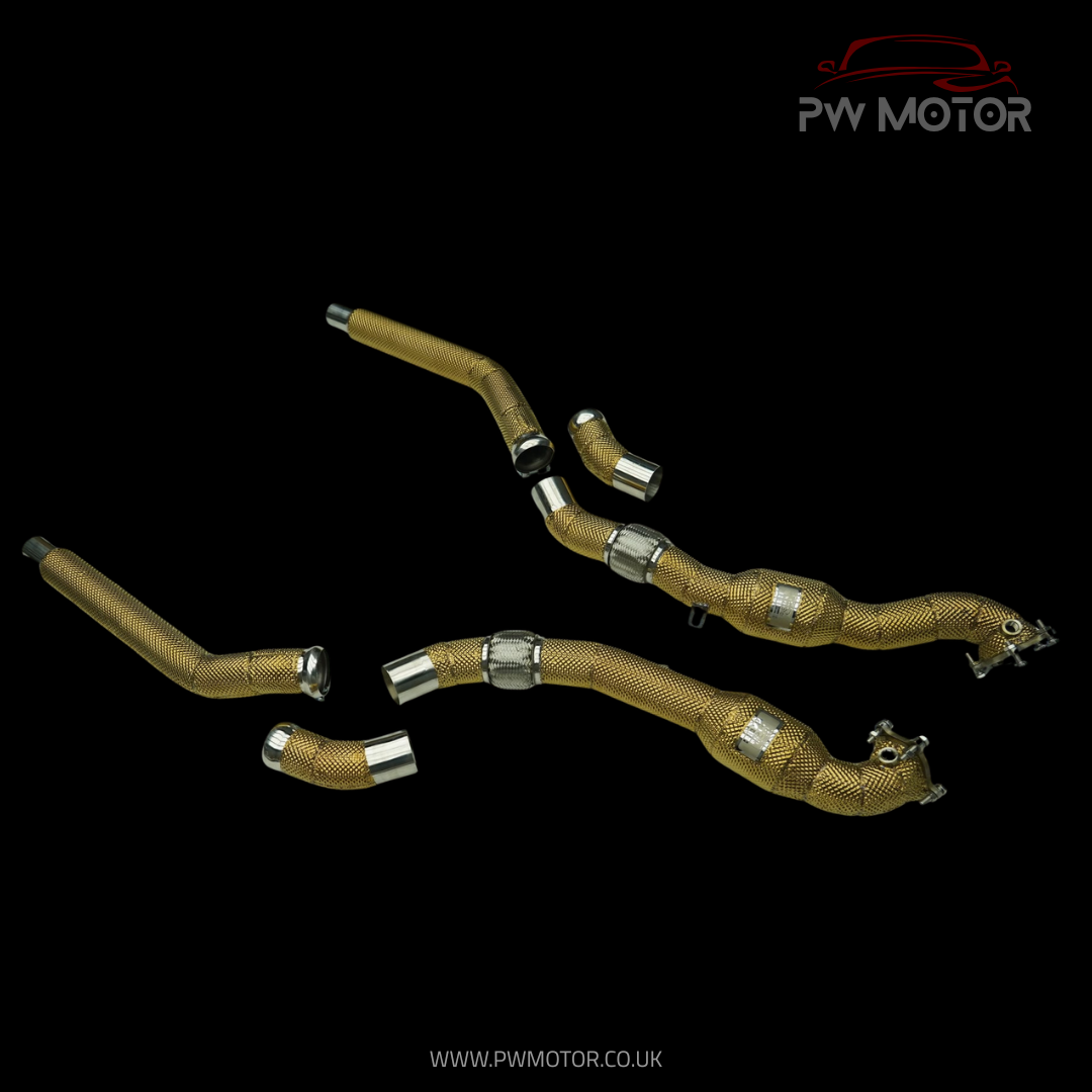 Audi RS6 / RS7 C7 Sport Cats 200Cell Euro6 Heat Shielded Downpipes - GEN2  | PW Motor