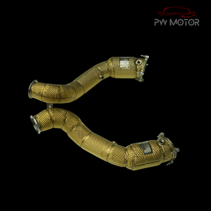 McLaren 720 / 765LT / Senna Heat Shielded 200cell EURO6 Catted Downpipes - GEN2 | PW Motor