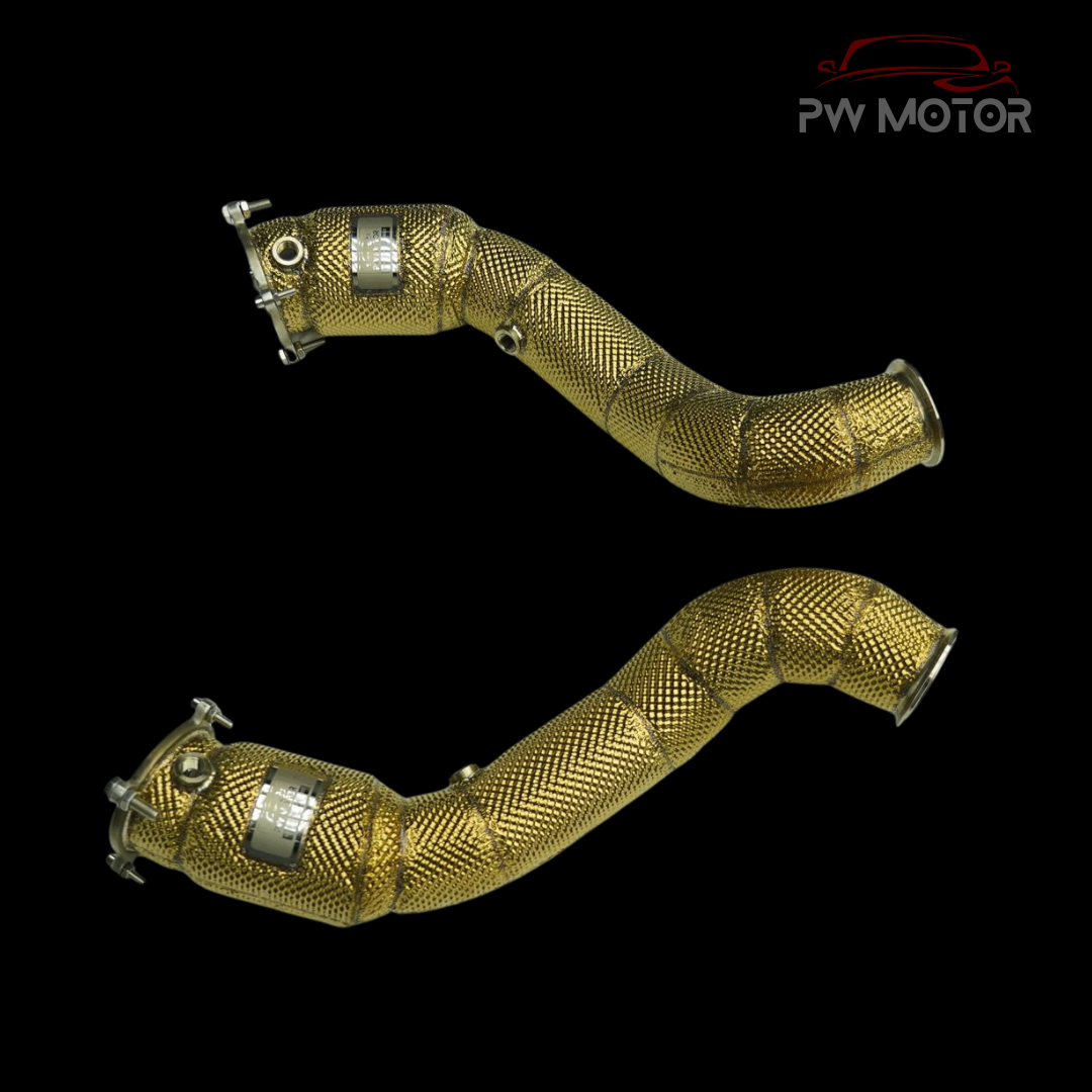McLaren 720 / 765LT / Senna Heat Shielded 200cell EURO6 Catted Downpipes - GEN2 | PW Motor