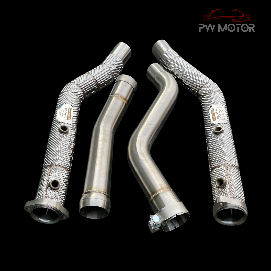 Mercedes GLE63 M157 Catless Downpipes with Heat Shields | PW Motor