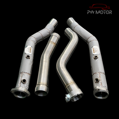 Mercedes GLE63 M157 Catless Downpipes with Heat Shields | PW Motor