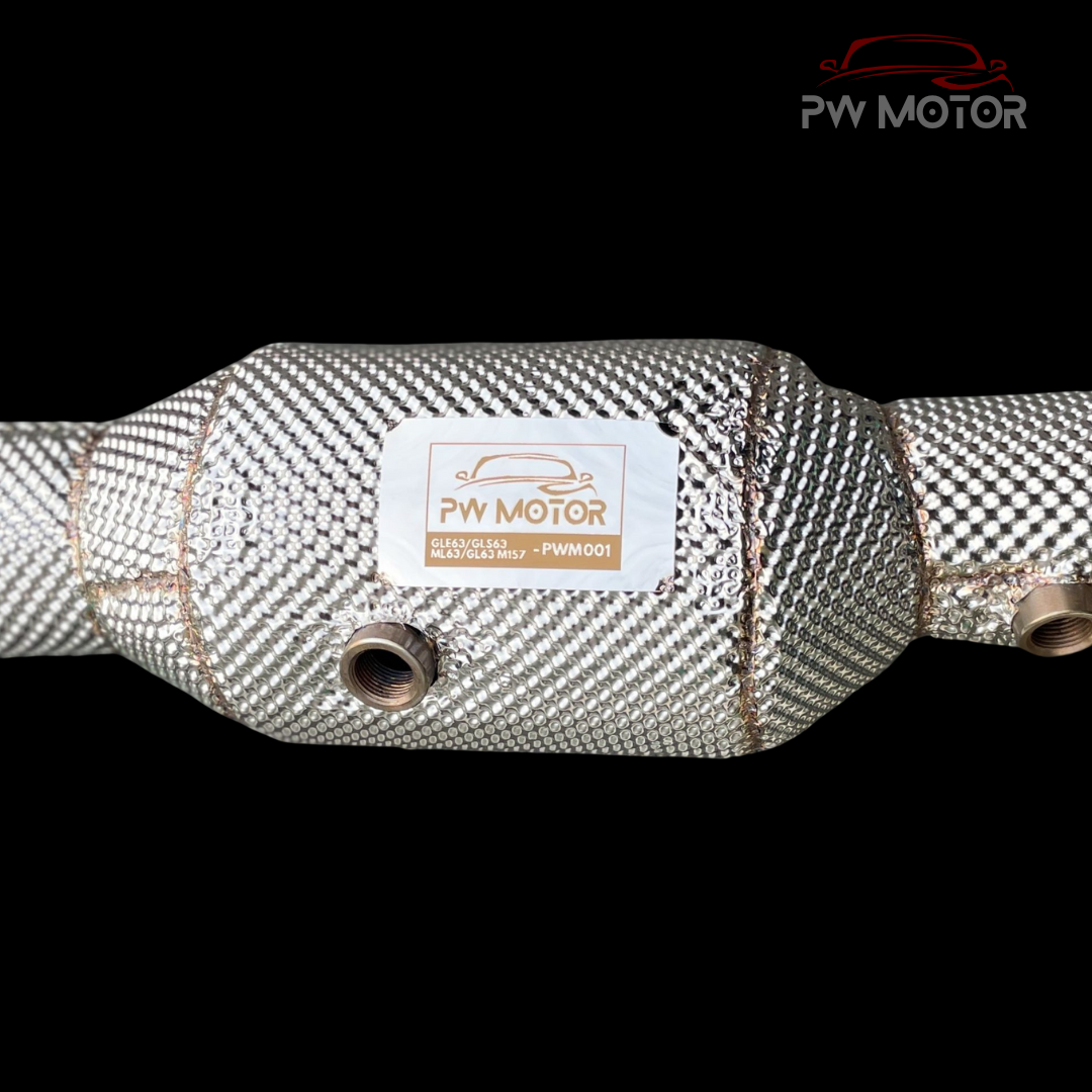 Mercedes ML63 M157 Downpipes with Heat Shields and 200 Cell | PW Motor