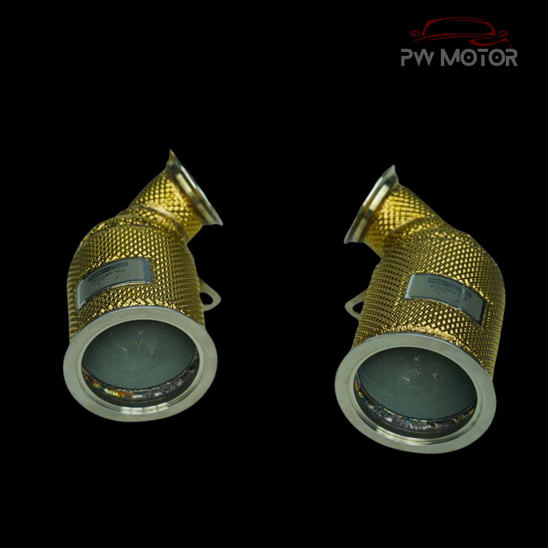 Porsche Panamera 976 4.0L Heat Shielded Catted EURO6 Downpipes - GEN2 | PW Motor