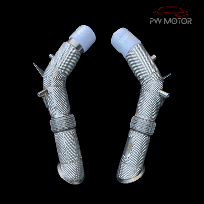 Ferrari SF90 Downpipes Heat Shielded Catless | PW Motor